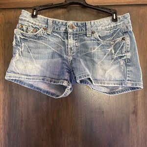 BKE Light Blue Distressed Jean Shorts